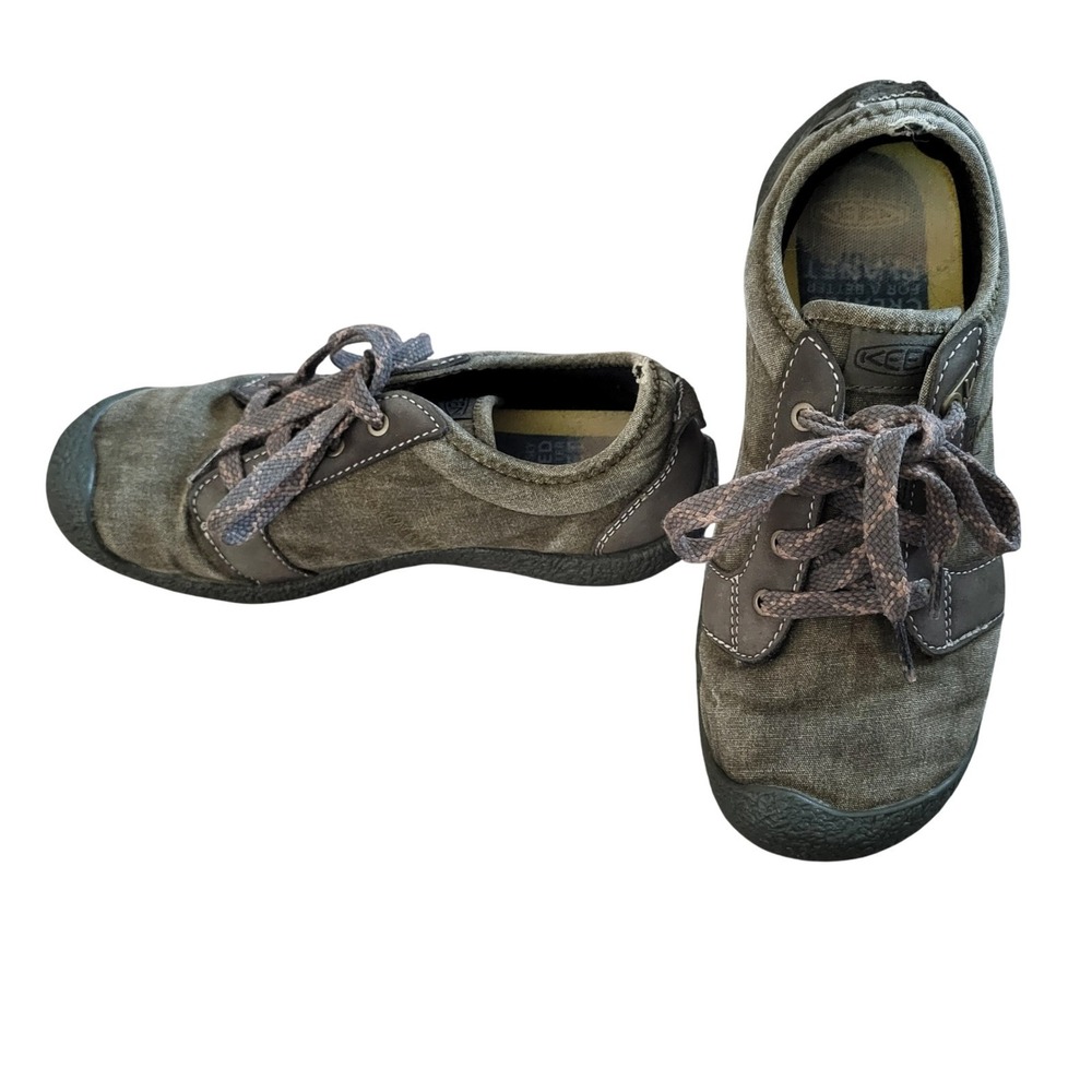 KEEN Canvas Sneakers Olive Green Lace Up Shoes Men's 7 Rugged Earthy Gorpcore